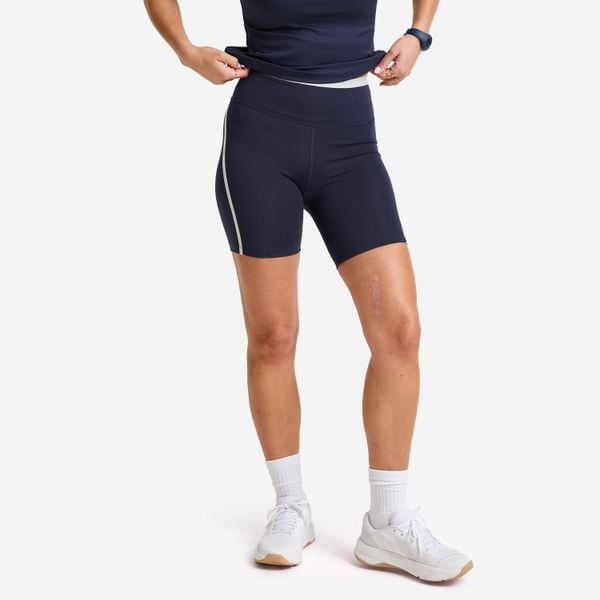 Legginsy fitness damskie Domyos krótkie. Zielone legginsy damskie DOMYOS, s, bez wzorów, z materiału. Za 89.99 zł.