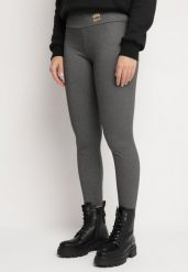 Szare Legginsy z Wysokim Stanem i Aplikacją Sevilena. Szare legginsy damskie Born2be, s, z aplikacjami, z jeansu. Za 29.99 zł.
