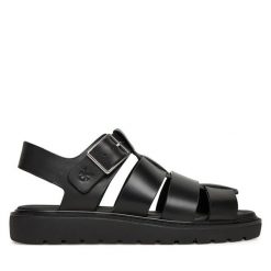 Sandały Calvin Klein Jeans. Czarne sandały damskie Calvin Klein Jeans, bez wzorów, z jeansu, bez obcasa, na płaskiej podeszwie. Za 269.99 zł.