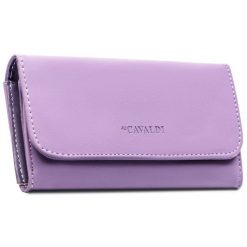 Duży portfel damski ze skóry ekologicznej w fioletowym kolorze z kieszonką zewnętrzną, zamykany na zatrzask 4U Cavaldi K-PAL-1B-BL. Fioletowe portfele damskie 4U Cavaldi, bez wzorów, ze skóry ekologicznej. Za 45.00 zł.