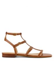 LAUREN RALPH LAUREN Sandały 802959977003 Brązowy. Brązowe sandały damskie Lauren Ralph Lauren, bez wzorów, ze skóry, bez obcasa, na płaskiej podeszwie. Za 439.99 zł.