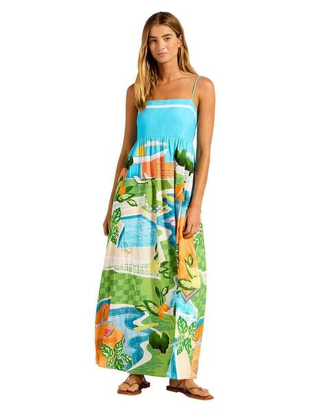 Seafolly Sukienka w kolorze turkusowo-zielonym rozmiar: L. Niebieskie sukienki damskie Seafolly, na co dzień, l, bez wzorów, bez kołnierzyka, bez ramiączek, maxi, proste. Za 228.38 zł.