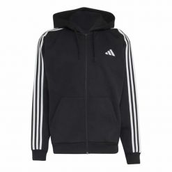 Bluza Adidas Sport M 3S Fl Fz Hd Dorośli. Czarne bluzy sportowe męskie Adidas, bez wzorów, z bawełny, sportowe, bez kołnierzyka, bez ramiączek. Za 357.99 zł.