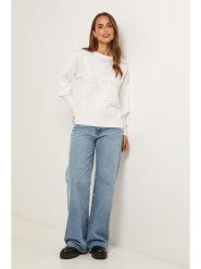 Soft Cashmere Sweter w kolorze białym rozmiar: 38/40. Białe swetry klasyczne damskie Soft Cashmere, bez kołnierzyka. Za 160.96 zł.