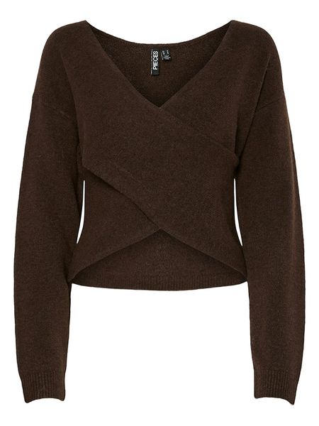 Pieces Sweter w kolorze brązowym rozmiar: XS. Brązowe swetry klasyczne damskie Pieces, xs, bez kołnierzyka. Za 79.03 zł.