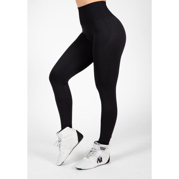 Legginsy fitness damskie Gorilla Wear Yava Seamless Leggings. Czarne legginsy damskie GORILLA WEAR, l, bez wzorów, na fitness i siłownię. Za 237.20 zł.