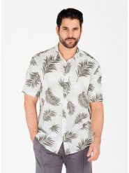 KEY LARGO Koszula "Activity" w kolorze biało-oliwkowym rozmiar: M. Białe koszule męskie KEY LARGO, m, bez wzorów, bez kołnierzyka, bez ramiączek. Za 60.88 zł.