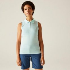 Tima II damska koszulka. Zielone bluzki sportowe damskie Regatta, bez kołnierzyka, bez ramiączek. Za 146.00 zł.