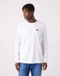 WRANGLER LS SIGN OFF TEE MĘSKA KOSZULKA Z DŁUGIM RĘKAWEM LOGO WHITE W70KD3989 112320268. Białe koszulki męskie z długim rękawem Wrangler, m. Za 99.99 zł.