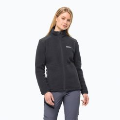 Bluza polarowa damska Jack Wolfskin Kammweg Pile Fz. Czarne bluzy bez kaptura damskie Jack Wolfskin, z polaru. Za 529.99 zł.