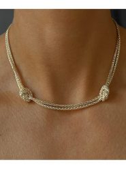 DI GIORGIO Pozłacany naszyjnik z elementami ozdobnymi - dł. 40 cm rozmiar: onesize. Żółte naszyjniki damskie DI GIORGIO, pozłacane. Za 349.73 zł.