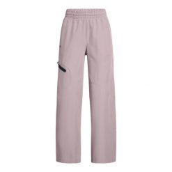 Damskie szerokie spodnie Under Armour Unstoppable. Czarne spodnie materiałowe damskie Under Armour, bez wzorów, z materiału. Za 344.34 zł.