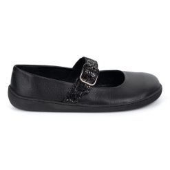 Baleriny barefoot damskie Olivier 1770POL skórzane buty z klamerką czarne. Czarne baleriny damskie bez wzorów, ze skóry, bez obcasa. Za 453.66 zł.