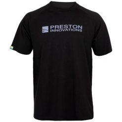 Koszulka Wędkarska Preston Lightweight Black Raglan T-Shirt. Czarne t-shirty męskie PRESTON INNOVATIONS, bez wzorów, bez kołnierzyka. Za 95.99 zł.