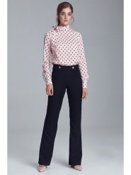 Nife Spodnie w kolorze czarnym rozmiar: 40. Czarne spodnie materiałowe damskie Nife, bez wzorów, z materiału, z podwyższonym stanem. Za 131.12 zł.