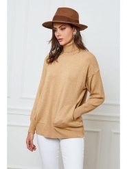 Joséfine Golf "Elona" w kolorze beżowym rozmiar: S. Brązowe golfy damskie Joséfine, s, bez wzorów, z kaszmiru, bez ramiączek. Za 231.13 zł.