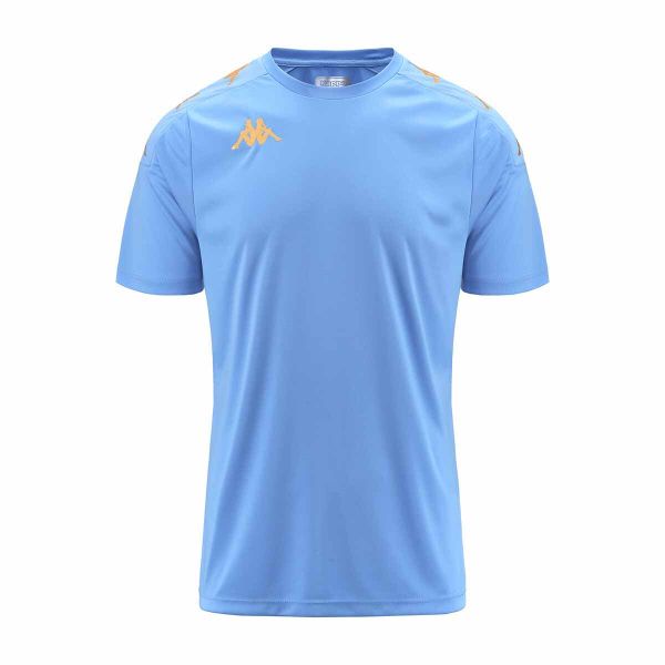 Koszulka Kappa Gianto. Niebieskie t-shirty sportowe męskie Kappa, m, z materiału, bez ramiączek, na fitness i siłownię. Za 159.75 zł.
