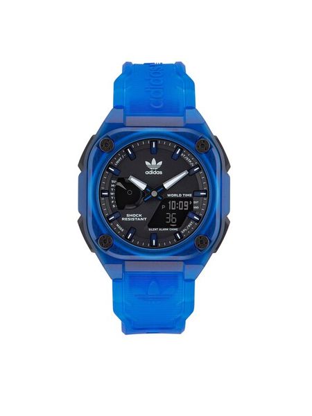 Adidas Originals Zegarek City Tech One Watch AOST23058 Niebieski. Niebieskie, analogowe zegarki męskie adidas Originals. Za 439.99 zł.