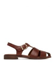 Beverly Hills Polo Club Sandały EO-WB-GEMMA-13 Brązowy. Brązowe sandały damskie Beverly Hills Polo Club, bez wzorów, ze skóry, bez obcasa, na płaskiej podeszwie. Za 349.99 zł.