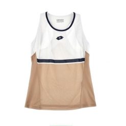 Koszulka tenisowa damska Lotto Tech V-D1 tank. Brązowe t-shirty damskie Lotto, bez wzorów, bez kołnierzyka. Za 239.00 zł.