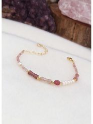 L'Atelier de Gaia Pozłacana bransoletka z perłami i kwarcem rozmiar: onesize. Białe bransoletki damskie L'Atelier de Gaia, pozłacane. Za 65.99 zł.