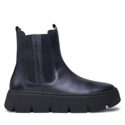 Botki Gabor. Niebieskie botki damskie Gabor, bez obcasa, na płaskiej podeszwie, bez zapięcia. Za 709.99 zł.