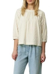 S.Oliver Bluzka w kolorze beżowo-białym rozmiar: 42. Białe bluzki damskie S.Oliver, s, bez wzorów, bez kołnierzyka, bez ramiączek. Za 86.99 zł.