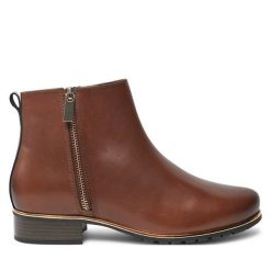 Botki Josef Seibel. Brązowe botki damskie Josef Seibel, bez obcasa, na płaskiej podeszwie, bez zapięcia. Za 509.99 zł.