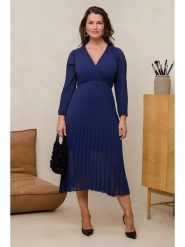 Curvy Lady Sukienka w kolorze granatowym rozmiar: 44/46. Niebieskie sukienki damskie Curvy Lady, bez wzorów, klasyczne, bez kołnierzyka, bez ramiączek, maxi. Za 131.43 zł.