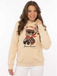 Zwillingsherz Bluza "Safari Leopard" w kolorze beżowym rozmiar: XXL. Brązowe bluzy z kapturem damskie Zwillingsherz, xxl. Za 195.45 zł.