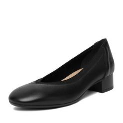 Czółenka Rieker. Czarne czółenka damskie Rieker, bez wzorów, bez obcasa. Za 329.99 zł.