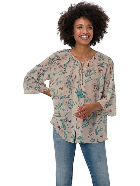 Heine Bluzka w kolorze beżowym rozmiar: 38. Brązowe bluzki damskie Heine, bez wzorów, bez kołnierzyka, bez ramiączek. Za 78.28 zł.