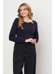 &Co Woman Sweter "Bowi" w kolorze granatowym rozmiar: S. Niebieskie swetry klasyczne damskie &Co Woman, s, bez kołnierzyka. Za 274.95 zł.