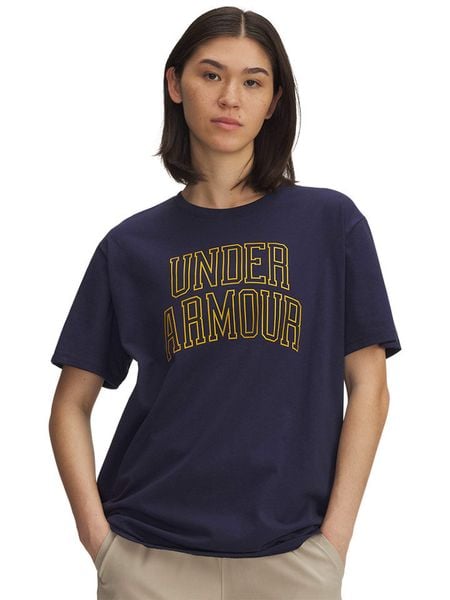 Under Armour Koszulka funkcyjna w kolorze granatowym rozmiar: XL. Niebieskie bluzki sportowe damskie Under Armour, xl, bez kołnierzyka, bez ramiączek. Za 82.83 zł.