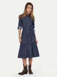 ONLY Sukienka jeansowa Sevigny 15357967 Granatowy Regular Fit. Niebieskie sukienki damskie Only, xl, bez wzorów, z bawełny, bez kołnierzyka, bez ramiączek. Za 329.99 zł.