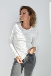 BLUZKA EMMA MODAL ECRU L - Flawless. Bluzki sportowe damskie Flawless, l, z dresówki, bez kołnierzyka, bez ramiączek. Za 126.00 zł.