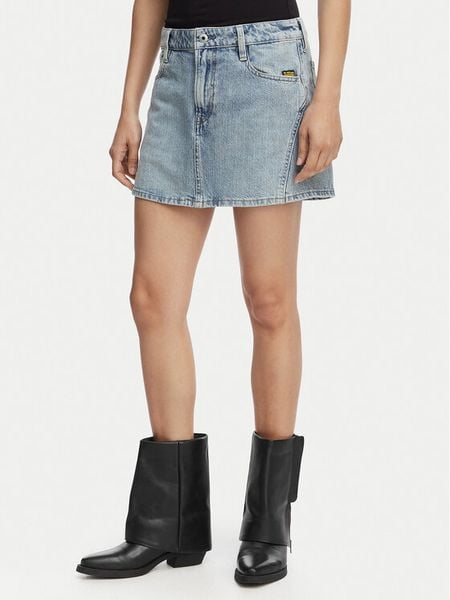 G-Star Raw Spódnica jeansowa Cinch D28409-E352 Niebieski Regular Fit. Niebieskie spódniczki damskie G-Star Raw, bez wzorów, z bawełny, retro. Za 267.99 zł.