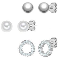 Yokoamii Kolczyki z posrebrzanego mosiadzu z perla cyrkoniowa (synth.) 1 ct Damski. Białe kolczyki damskie Yokoamii, z cyrkonią, posrebrzane, na sztyftcie. Za 99.99 zł.