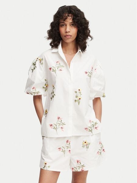 French Connection Koszula Cambria 729G7 Biały Relaxed Fit. Białe koszule damskie French Connection, m, bez wzorów, z bawełny, bez kołnierzyka, bez ramiączek. Za 484.99 zł.