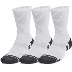 SKARPETY Under Armour Performance Tech 3 Pack Crew Socks. Białe skarpetki męskie Under Armour, bez wzorów, z poliesteru. Za 190.00 zł.