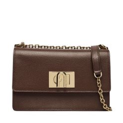 Torebka Furla. Brązowe torebki wieczorowe Furla, bez wzorów, wizytowe, bez kołnierzyka, bez ramiączek. Za 1,559.00 zł.
