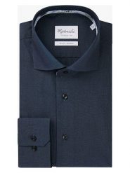 Michaelis Koszula - Slim fit - w kolorze granatowym rozmiar: 41. Niebieskie koszule męskie Michaelis, bez wzorów, z bawełny, bez kołnierzyka, bez ramiączek. Za 144.58 zł.