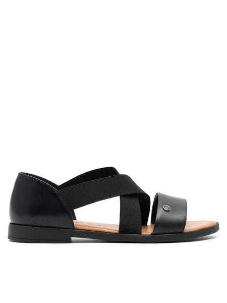 Lasocki Sandały FOXI WI16-FOXI-56 Czarny. Czarne sandały damskie Lasocki, bez wzorów, ze skóry, bez obcasa, na płaskiej podeszwie. Za 149.99 zł.