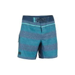 Spodenki surfing krótkie BBS 500 Lines. Niebieskie szorty męskie OLAIAN, bez wzorów, z materiału, sportowe. W wyprzedaży za 29.99 zł.