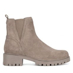 Botki Lasocki. Szare botki damskie Lasocki, bez obcasa, na płaskiej podeszwie, bez zapięcia. Za 169.99 zł.