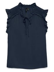 Vero Moda Bluzka w kolorze granatowym rozmiar: S. Niebieskie bluzki damskie Vero Moda, s, bez wzorów, z wiskozy, klasyczne, bez kołnierzyka, bez ramiączek. Za 65.69 zł.