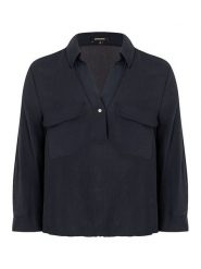 More & More Bluzka w kolorze granatowym rozmiar: 36. Niebieskie bluzki damskie MORE & MORE, s, bez wzorów, z wiskozy, klasyczne, bez kołnierzyka, bez ramiączek. Za 82.83 zł.