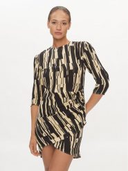 DKNY Sukienka koktajlowa D2A4B344 Czarny Regular Fit. Czarne sukienki damskie DKNY, bez wzorów, z wiskozy, wizytowe, bez kołnierzyka, bez ramiączek. Za 439.99 zł.