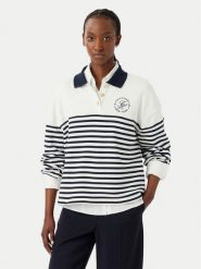 Tommy Hilfiger Bluza WW0WW50036 Biały Regular Fit. Białe bluzy bez kaptura damskie Tommy Hilfiger, m, z bawełny. Za 699.99 zł.