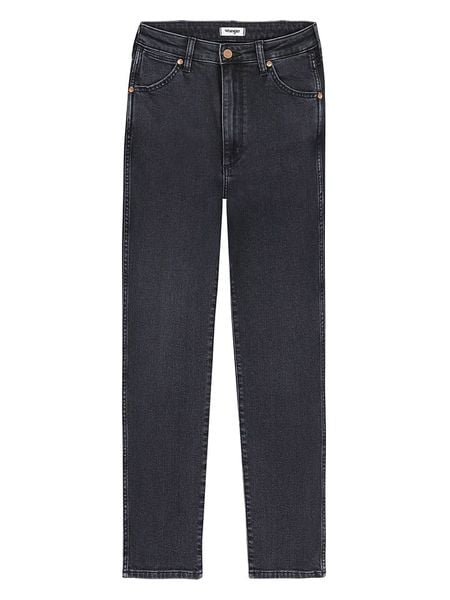 Wrangler Dżinsy - Slim fit - w kolorze antracytowym rozmiar: W26/L34. Czarne jeansy damskie Wrangler, z podwyższonym stanem. Za 91.77 zł.